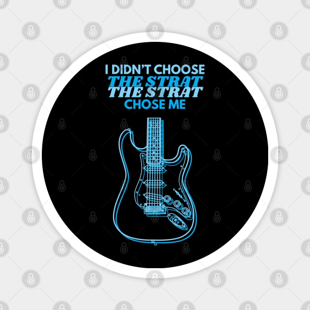 I Didn't Choose The Strat S-Style Guitar Body Outline Magnet by nightsworthy